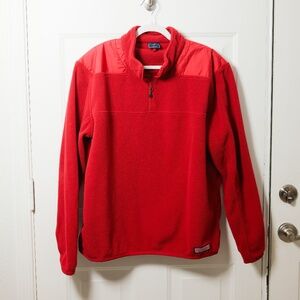 Mens Vineyard Vines Red Fleece Shep Long Sleeve Pullover Sweater - Size L